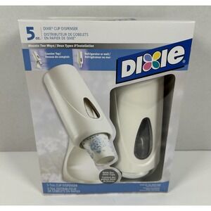 Dixie Cup Dispenser 5oz Countertop/Wall Mount NOS NEW Retro Silver Accent
